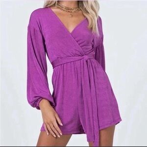 Princess Polly - Purple Wrap Romper